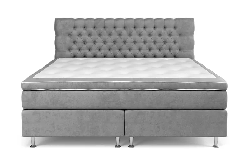 Celine Sängpaket 210x210cm - Grå/Sammet - Möbler - Sovrum - Sängar - Kontinentalsängar