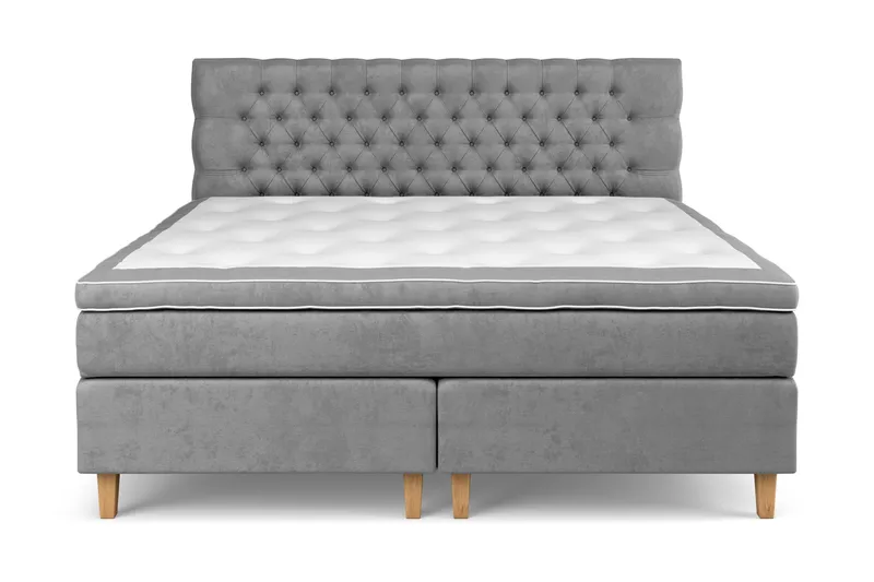 Celine Sängpaket 210x210cm - Grå/Sammet - Möbler - Sovrum - Sängar - Kontinentalsängar