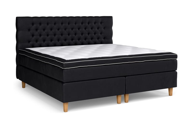 Celine Sängpaket 210x210cm - Svart/Sammet - Möbler - Sovrum - Sängar - Kontinentalsängar