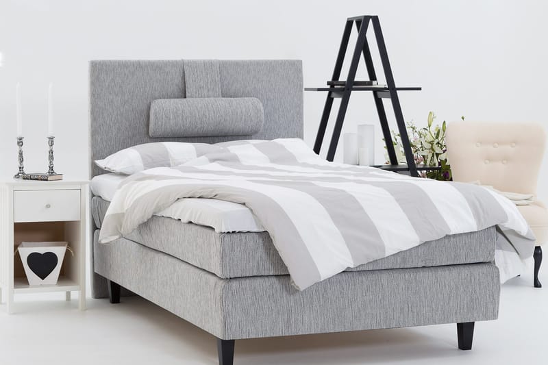 Charleston Kontinentalsäng 120x200 Fast Polyeterskum - Ljusgrå - Möbler - Sovrum - Sängar - Kontinentalsängar