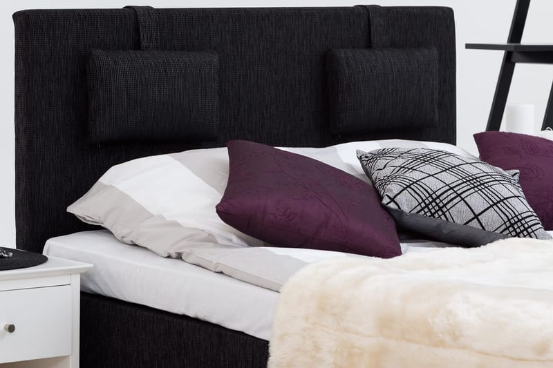 Charleston Kontinentalsäng 120x200 Fast Polyeterskum - Svart - Möbler - Sovrum - Sängar - Kontinentalsängar