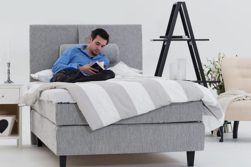 Charleston Kontinentalsäng 120x200 Fast Polyeterskum - Ljusgrå - Möbler - Sovrum - Sängar - Kontinentalsängar