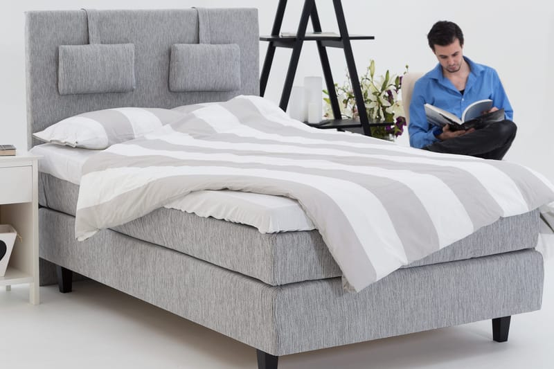 Charleston Kontinentalsäng 140x200 Fast Polyeterskum - Ljusgrå - Möbler - Sovrum - Sängar - Kontinentalsängar