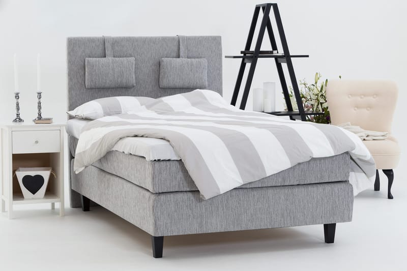 Charleston Kontinentalsäng 140x200 Fast Polyeterskum - Ljusgrå - Möbler - Sovrum - Sängar - Kontinentalsängar