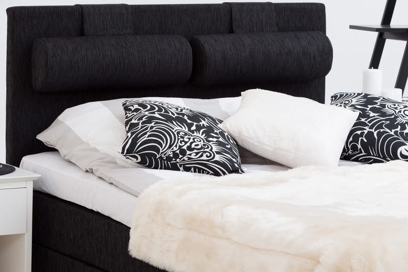 Charleston Kontinentalsäng 140x200 Fast Polyeterskum - Svart - Möbler - Sovrum - Sängar - Kontinentalsängar