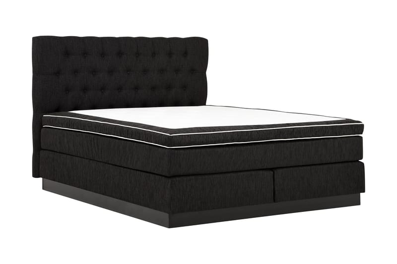 Charleston Kontinentalsäng 160x200 Fast Polyeterskum - Svart - Möbler - Sovrum - Sängar - Kontinentalsängar
