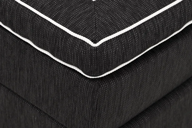 Charleston Kontinentalsäng 160x200 Fast Polyeterskum - Svart - Möbler - Sovrum - Sängar - Kontinentalsängar