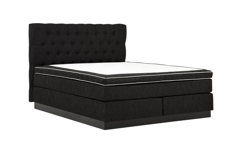 Charleston Kontinentalsäng 160x200 Fast Polyeterskum - Svart - Möbler - Sovrum - Sängar - Kontinentalsängar