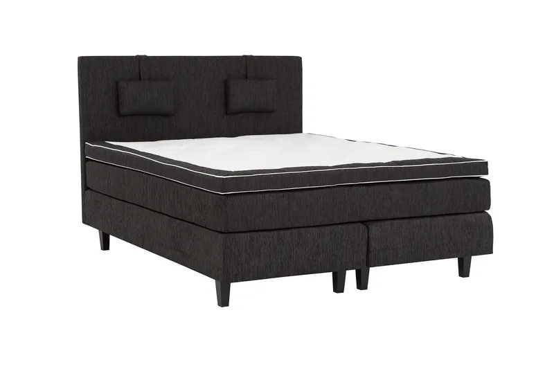 Charleston Kontinentalsäng 160x200 Fast Polyeterskum - Svart - Möbler - Sovrum - Sängar - Kontinentalsängar