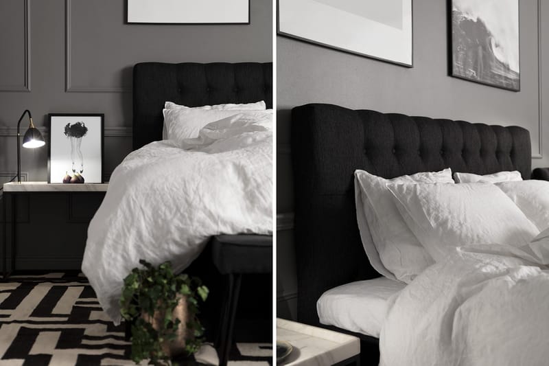 Charleston Kontinentalsäng 180x200 Fast Polyeterskum - Svart - Möbler - Sovrum - Sängar - Kontinentalsängar