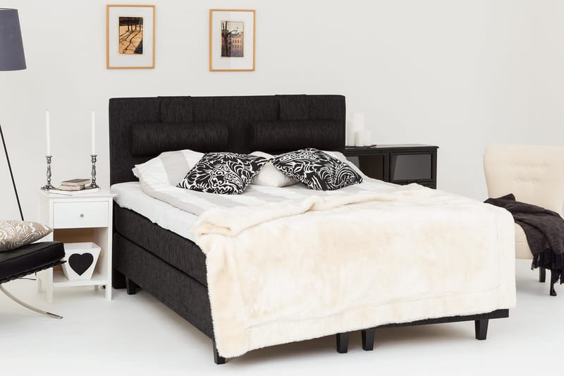 Charleston Kontinentalsäng 180x200 Fast Polyeterskum - Svart - Möbler - Sovrum - Sängar - Kontinentalsängar