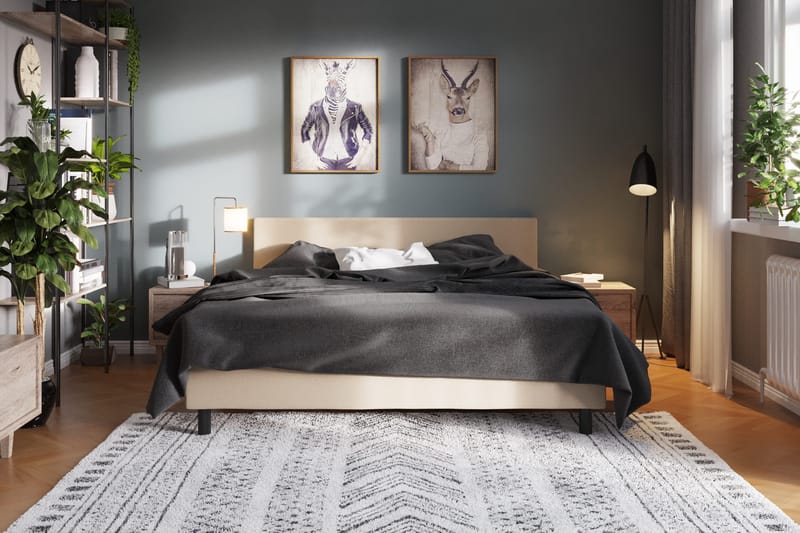 Charm Komplett Sängpaket 180x200 cm med sänggavel - Beige - Möbler - Sovrum - Sängar - Kontinentalsängar