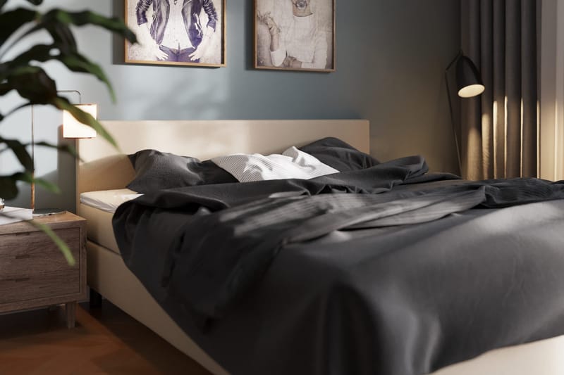 Charm Komplett Sängpaket 180x200 cm med sänggavel - Beige - Möbler - Sovrum - Sängar - Kontinentalsängar