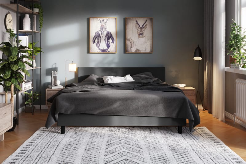 Charm Komplett Sängpaket 180x200 cm Med sänggavel - Mörkgrå - Möbler - Sovrum - Sängar - Kontinentalsängar