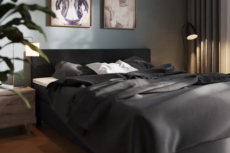 Charm Komplett Sängpaket 180x200 cm med sänggavel - Svart - Möbler - Sovrum - Sängar - Kontinentalsängar