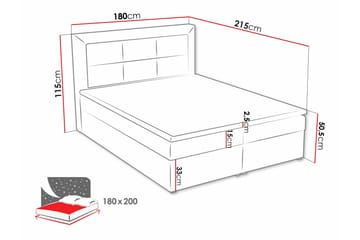 Clasic Box Kontinentalsäng 180x215 cm - Mörkgrå - Möbler - Sovrum - Sängar - Kontinentalsängar