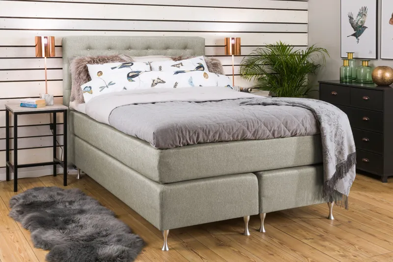 Cloud Komplett Sängpaket 140x200 - Med Sidor Beige/Vit - Möbler - Sovrum - Sängar - Kontinentalsängar