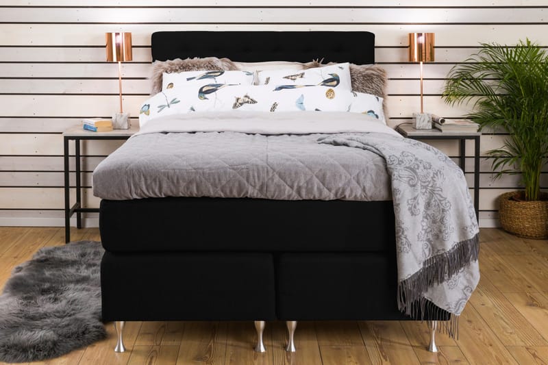 Cloud Komplett Sängpaket 140x200 - Med Sidor Svart/Vit - Möbler - Sovrum - Sängar - Kontinentalsängar