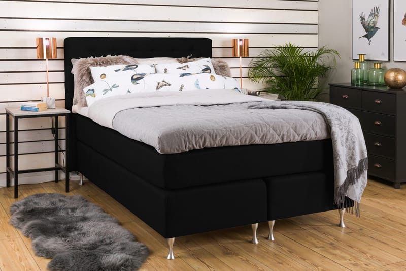 Cloud Komplett Sängpaket 140x200 - Med Sidor Svart/Vit - Möbler - Sovrum - Sängar - Kontinentalsängar