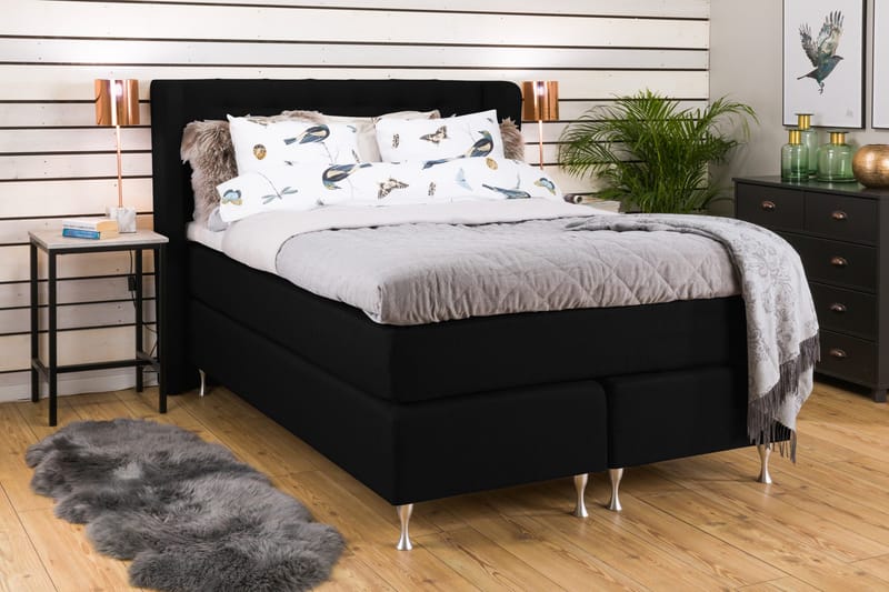 Cloud Komplett Sängpaket 140x200 - Svart/Vit - Möbler - Sovrum - Sängar - Kontinentalsängar