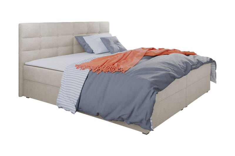 CORVAL Kontinentalsäng 180x200 cm med Sänggavel Beige - Möbler - Sovrum - Sängar - Kontinentalsängar
