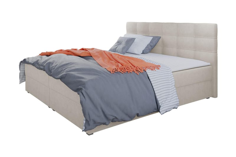 CORVAL Kontinentalsäng 180x200 cm med Sänggavel Beige - Möbler - Sovrum - Sängar - Kontinentalsängar