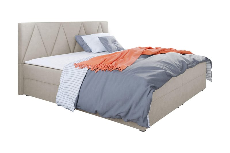 CORVAL Kontinentalsäng 180x200 cm med Sänggavel Beige - Möbler - Sovrum - Sängar - Kontinentalsängar