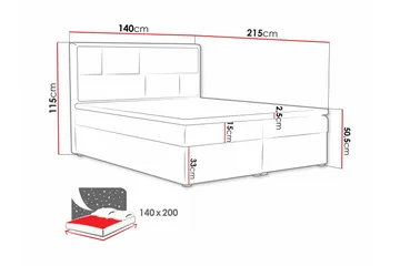 Deco Kontinentalsäng 140x215cm - Svart - Möbler - Sovrum - Sängar - Kontinentalsängar