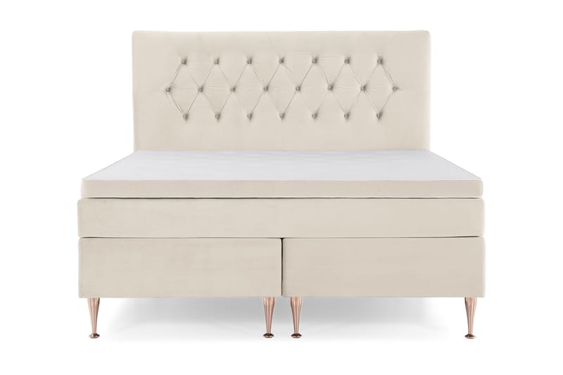 DJURSHOLM Komplett Sängpaket 180x200 Beige Sammet - Möbler - Sovrum - Sängar - Kontinentalsängar