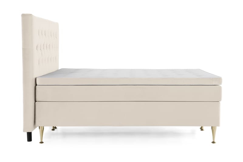 DJURSHOLM Komplett Sängpaket 180x200 Beige Sammet - Kontinentalsängar