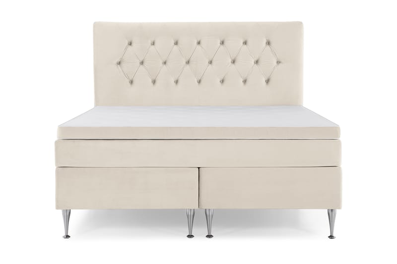 DJURSHOLM Komplett Sängpaket 180x200 Beige Sammet - Möbler - Sovrum - Sängar - Kontinentalsängar