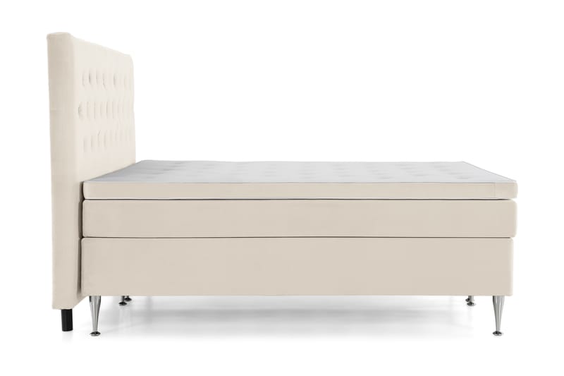 DJURSHOLM Komplett Sängpaket 210x210 Beige Sammet - Kontinentalsängar