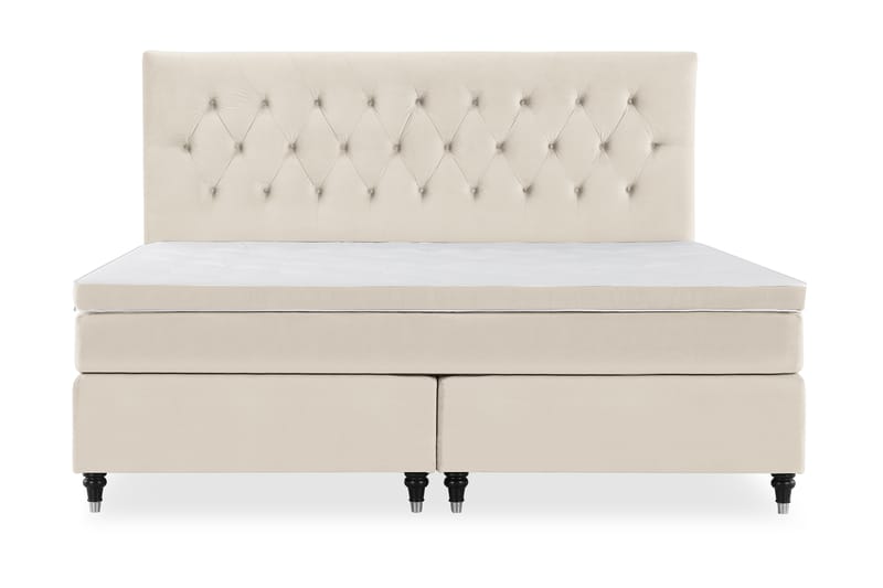 DJURSHOLM Komplett Sängpaket 210x210 Beige Sammet - Möbler - Sovrum - Sängar - Kontinentalsängar