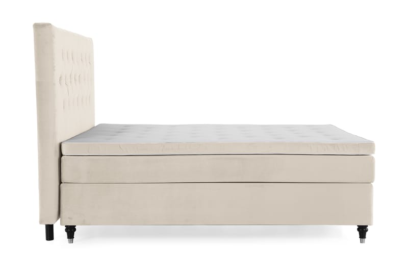 DJURSHOLM Komplett Sängpaket 210x210 Beige Sammet - Möbler - Sovrum - Sängar - Kontinentalsängar