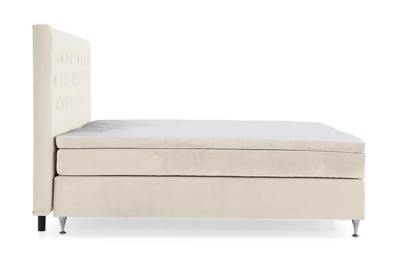 DJURSHOLM Komplett Sängpaket 210x210 Beige Sammet - Möbler - Sovrum - Sängar - Kontinentalsängar
