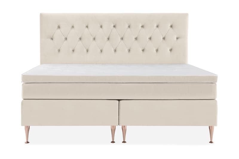 DJURSHOLM Komplett Sängpaket 210x210 Beige Sammet - Möbler - Sovrum - Sängar - Komplett Sängpaket