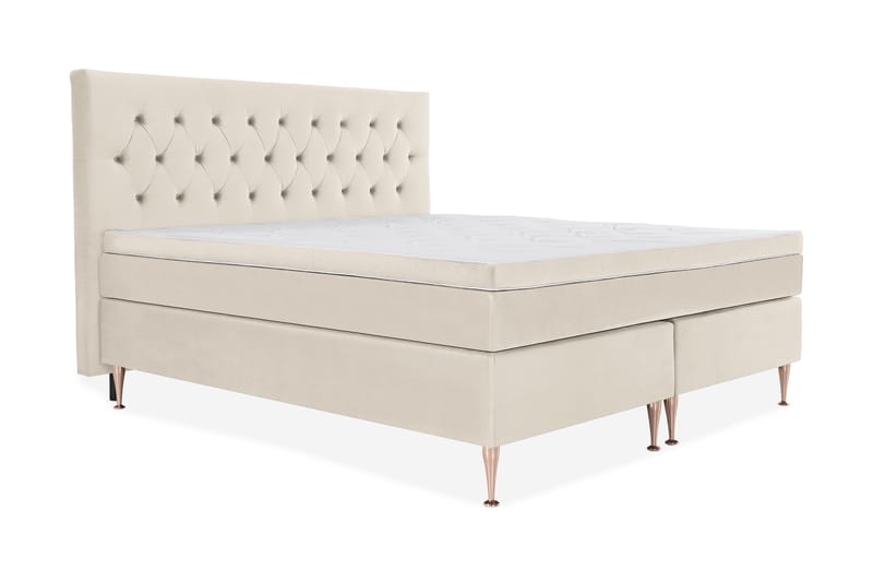 DJURSHOLM Komplett Sängpaket 210x210 Beige Sammet - Möbler - Sovrum - Sängar - Komplett Sängpaket