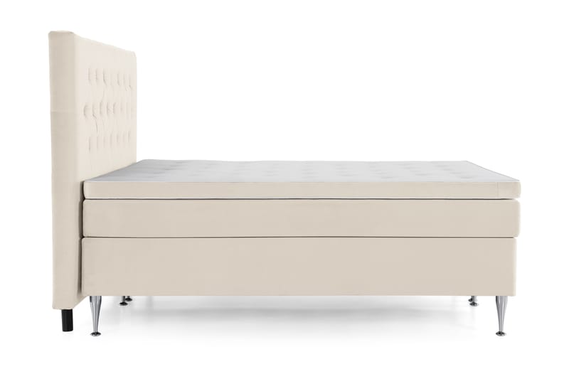 DJURSHOLM Kontinentalsäng 160x200 Beige Sammet - Komplett Sängpaket - Kontinentalsängar