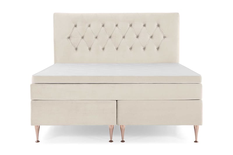 DJURSHOLM Kontinentalsäng 180x200 Beige Sammet - Möbler - Sovrum - Sängar - Komplett Sängpaket