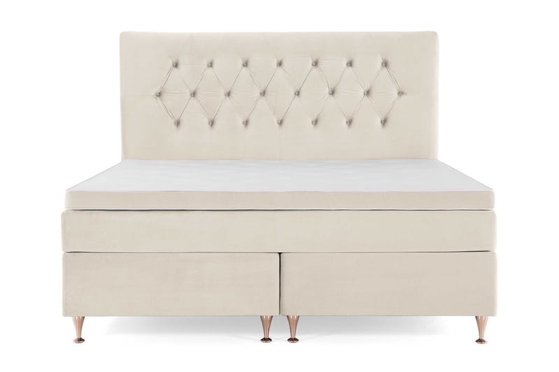 DJURSHOLM Kontinentalsäng 180x200 Beige Sammet - Möbler - Sovrum - Sängar - Kontinentalsängar