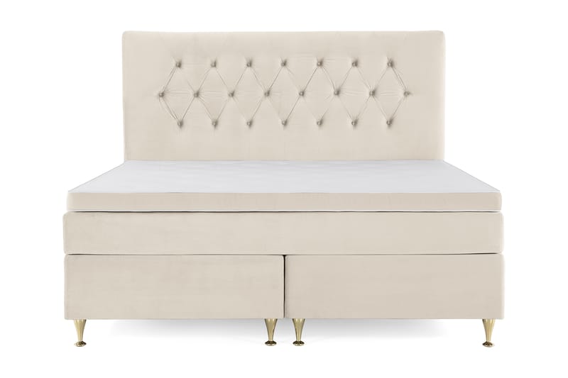 DJURSHOLM Kontinentalsäng 180x200 Beige Sammet - Möbler - Sovrum - Sängar - Kontinentalsängar
