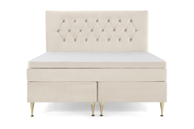 DJURSHOLM Sängpaket 160 Beige Sammet/Höga Guldben - Möbler - Sovrum - Sängar - Komplett Sängpaket