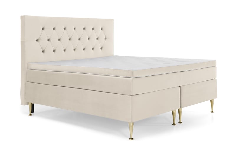 DJURSHOLM Sängpaket 160 Beige Sammet/Höga Guldben - Möbler - Sovrum - Sängar - Komplett Sängpaket