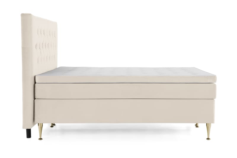 DJURSHOLM Sängpaket 160 Beige Sammet/Höga Guldben - Möbler - Sovrum - Sängar - Komplett Sängpaket