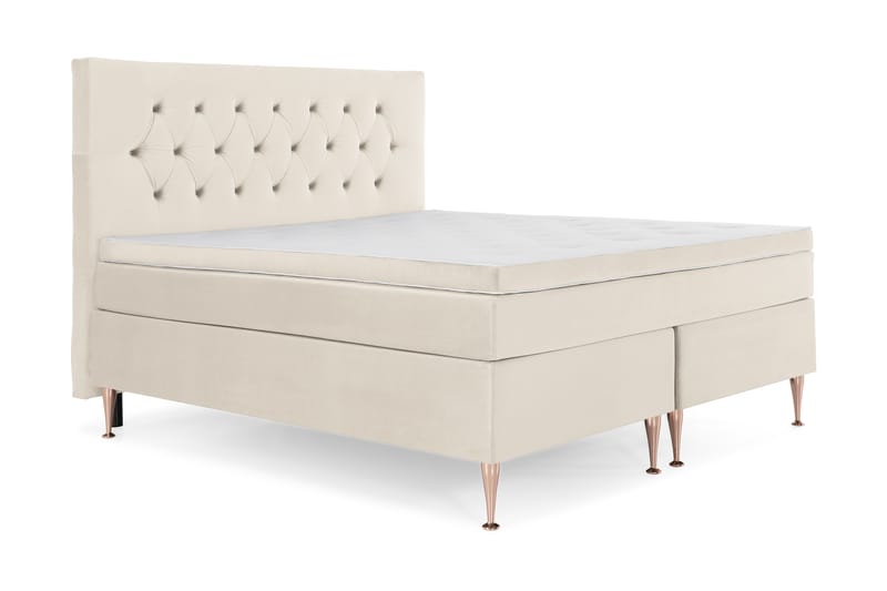 DJURSHOLM Sängpaket 160 Beige Sammet/Höga Rosében - Möbler - Sovrum - Sängar - Komplett Sängpaket