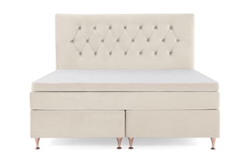 DJURSHOLM Sängpaket 160 Beige Sammet/Låga Rosében