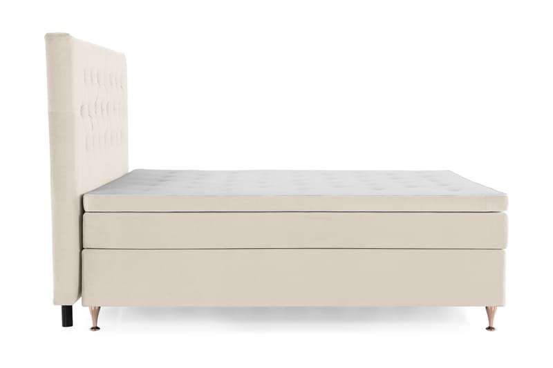 DJURSHOLM Sängpaket 160 Beige Sammet/Låga Rosében - Möbler - Sovrum - Sängar - Komplett Sängpaket