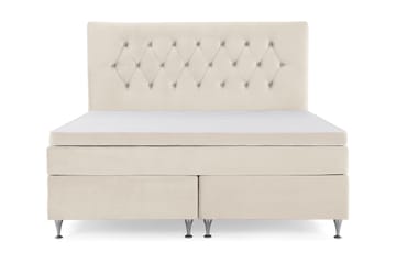 DJURSHOLM Sängpaket 160 Beige Sammet/Låga silverben