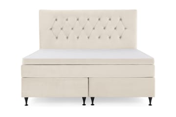 DJURSHOLM Sängpaket 160 Beige Sammet/Låga Svarta Ben