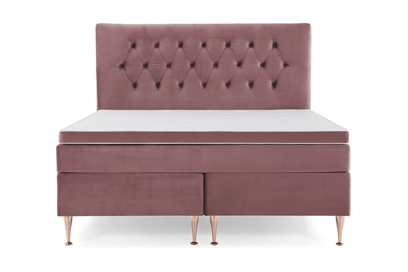 DJURSHOLM Sängpaket 160 Rosa Sammet/Höga Rosében - Möbler - Sovrum - Sängar - Kontinentalsängar